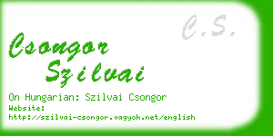 csongor szilvai business card